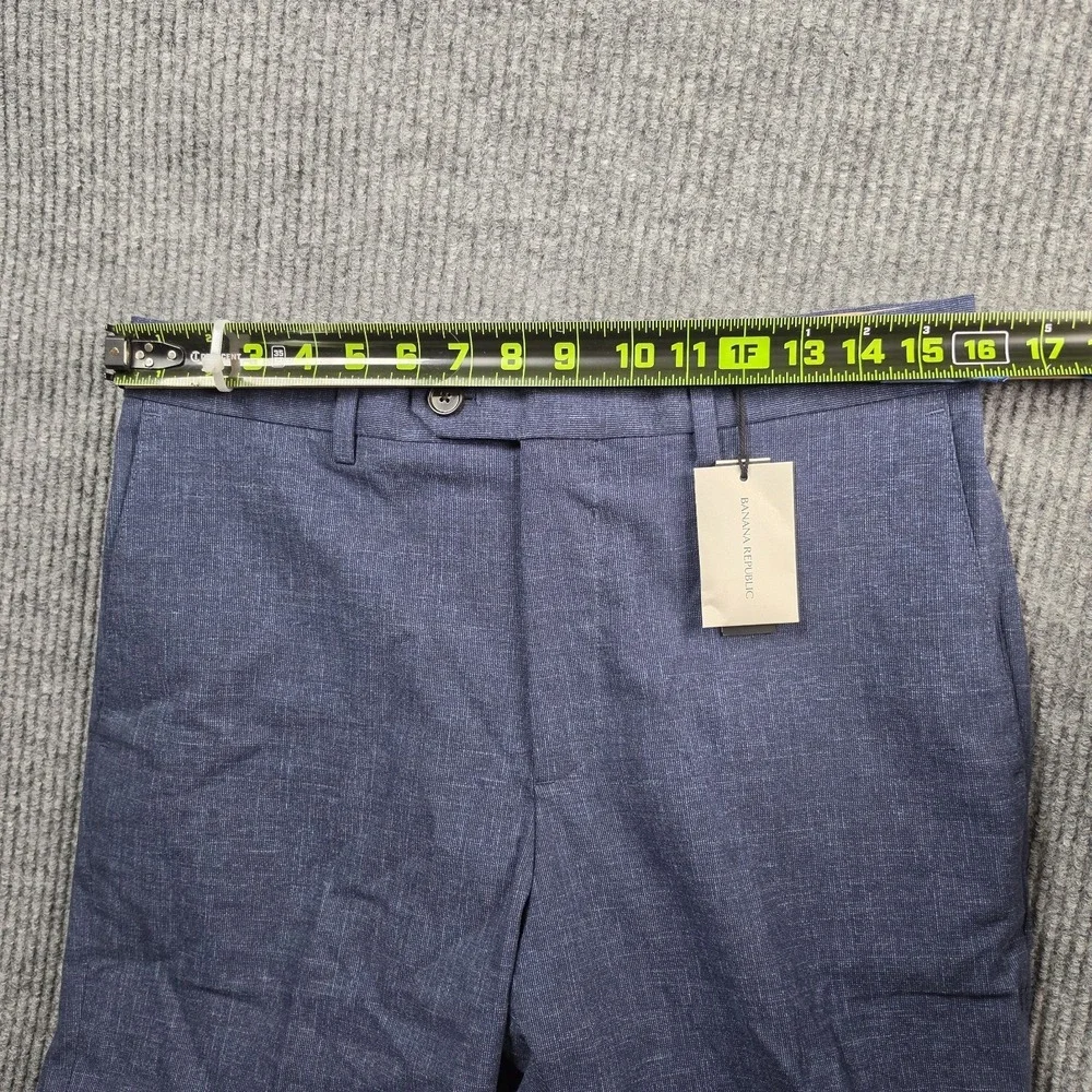 Banana Republic Tailored Slim Pants Mens 30x32 Heather Navy NWT Business Prep
